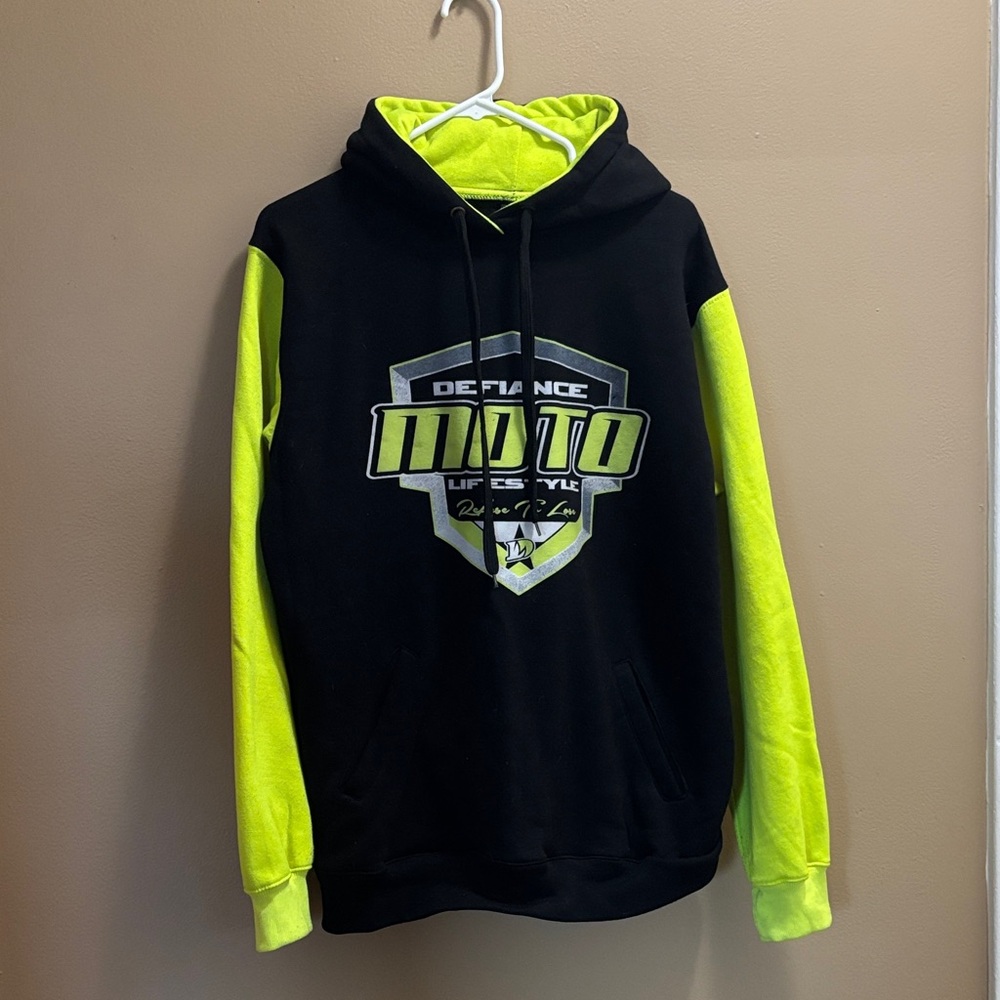 Men's Black and Yellow Hoodie